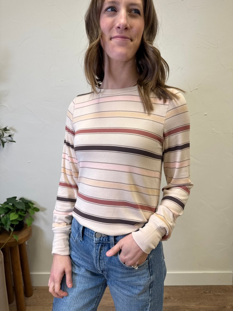 Front view of model wearing Stacy Top showing full silhouette — Three:Twelve Boutique