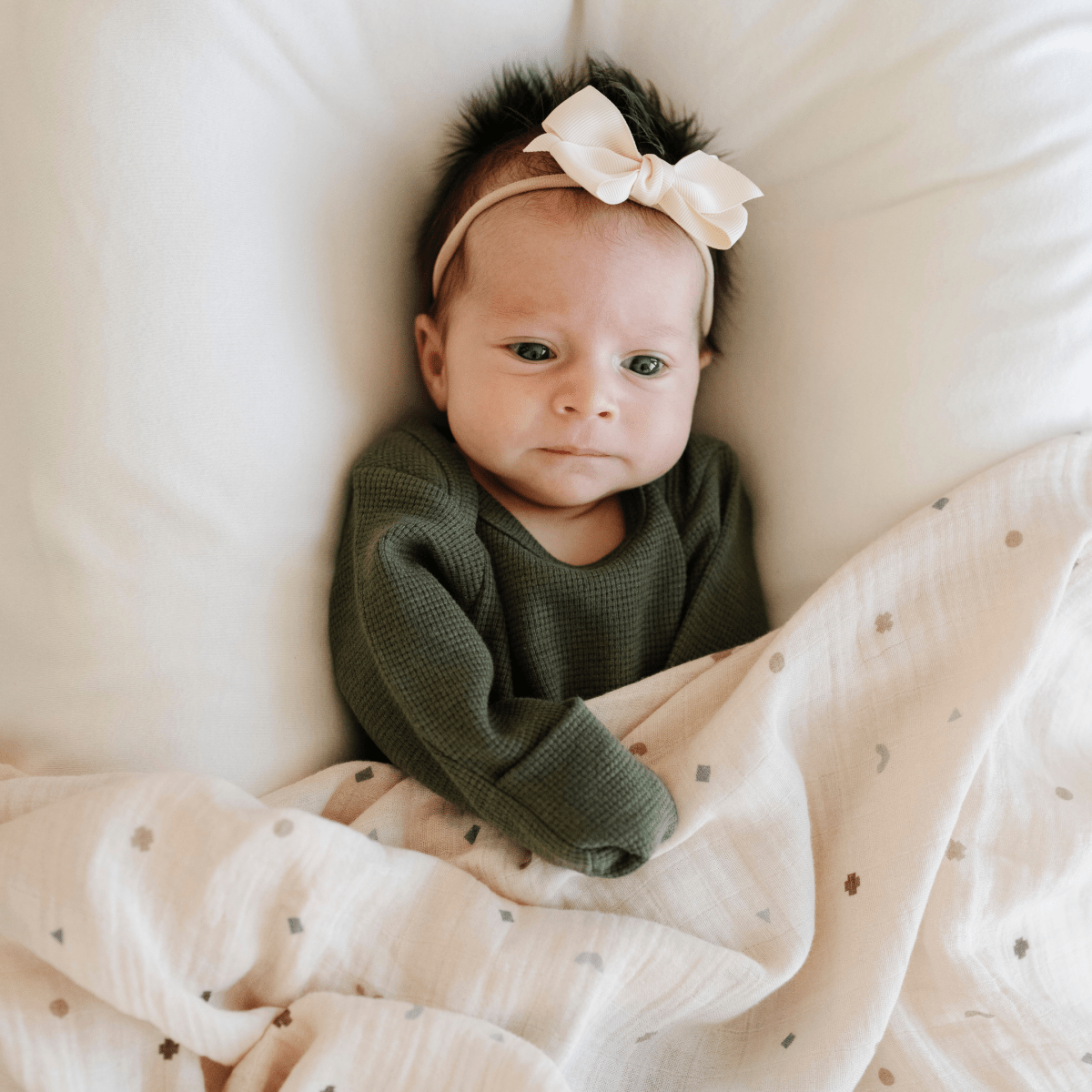STRETCHY WAFFLE KNIT OUTFITS: Loden / Newborn / Knotted Gown - Three:Twelve Boutique - Saranoni