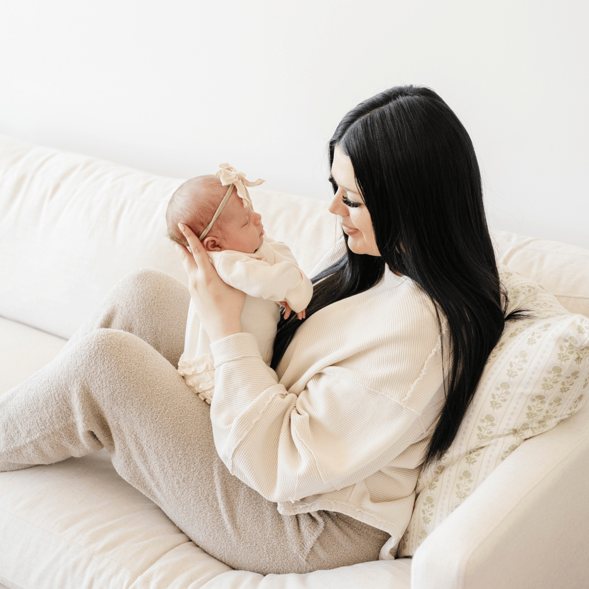 STRETCHY WAFFLE KNIT OUTFITS: Loden / Newborn / Knotted Gown - Three:Twelve Boutique - Saranoni