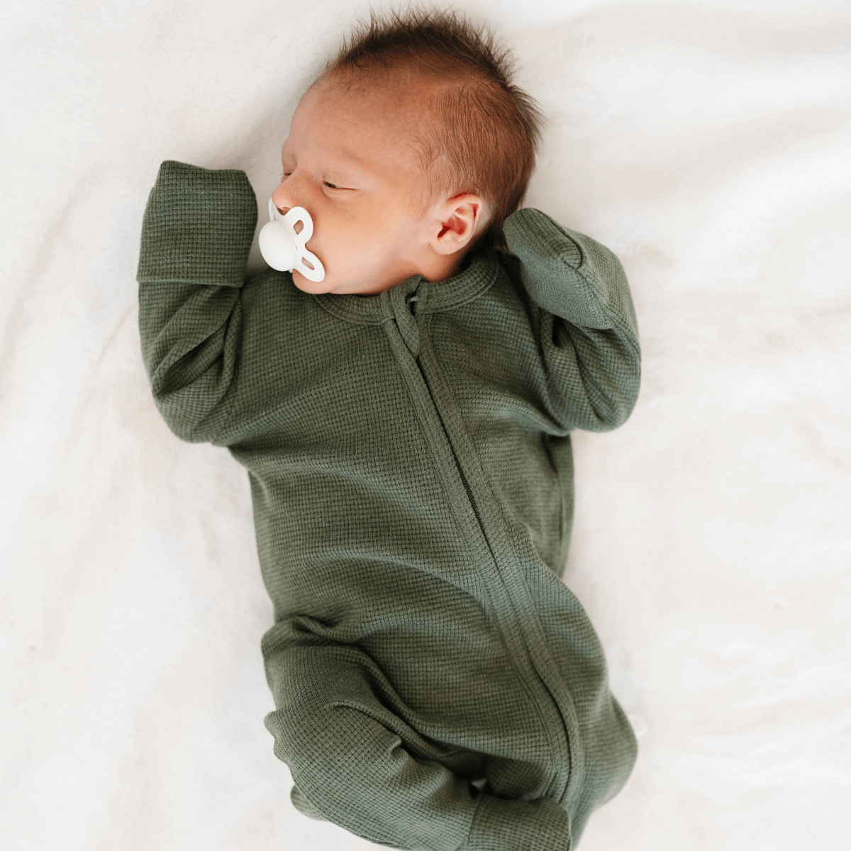 STRETCHY WAFFLE KNIT OUTFITS: Loden / Newborn / Knotted Gown - Three:Twelve Boutique - Saranoni