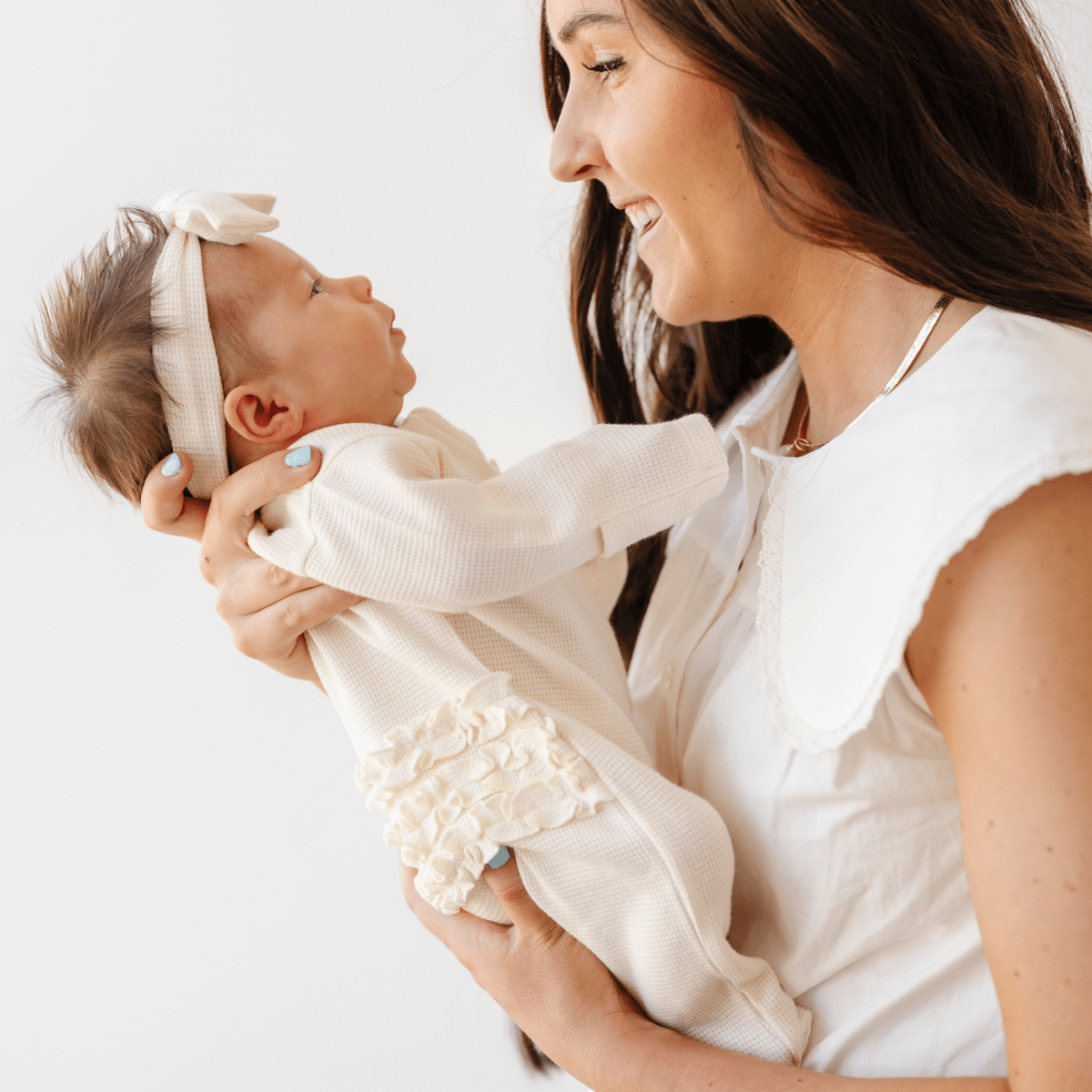STRETCHY WAFFLE KNIT OUTFITS: Mulberry / Newborn / Knotted Gown - Three:Twelve Boutique - Saranoni