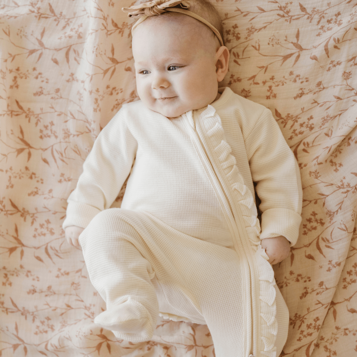 STRETCHY WAFFLE KNIT OUTFITS: Mulberry / Newborn / Knotted Gown - Three:Twelve Boutique - Saranoni