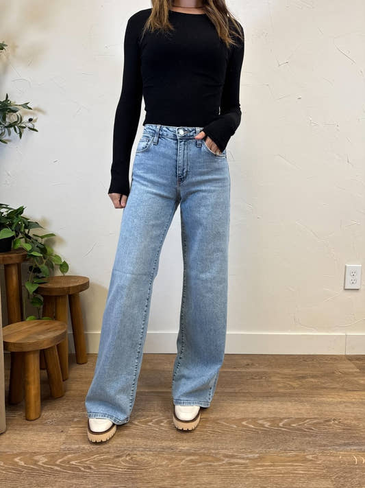 Stretchy Wide Leg Denim - Three:Twelve Boutique - Three:Twelve
