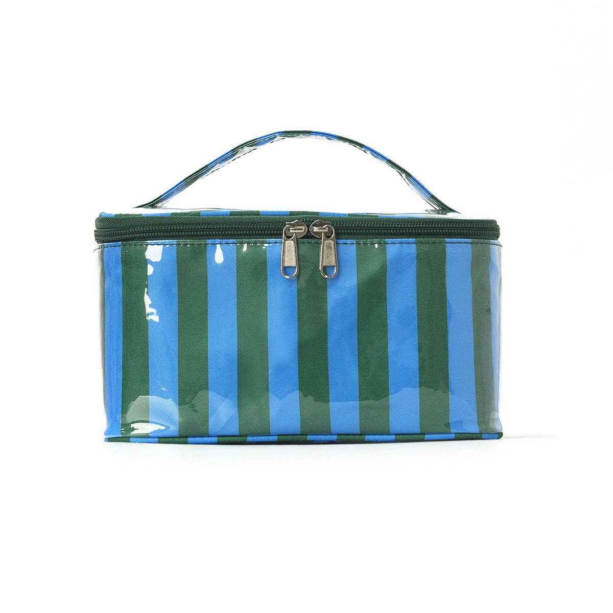 Striped Large Capacity Makeup Bag: Blue Green - Three:Twelve Boutique - Dipped Shop