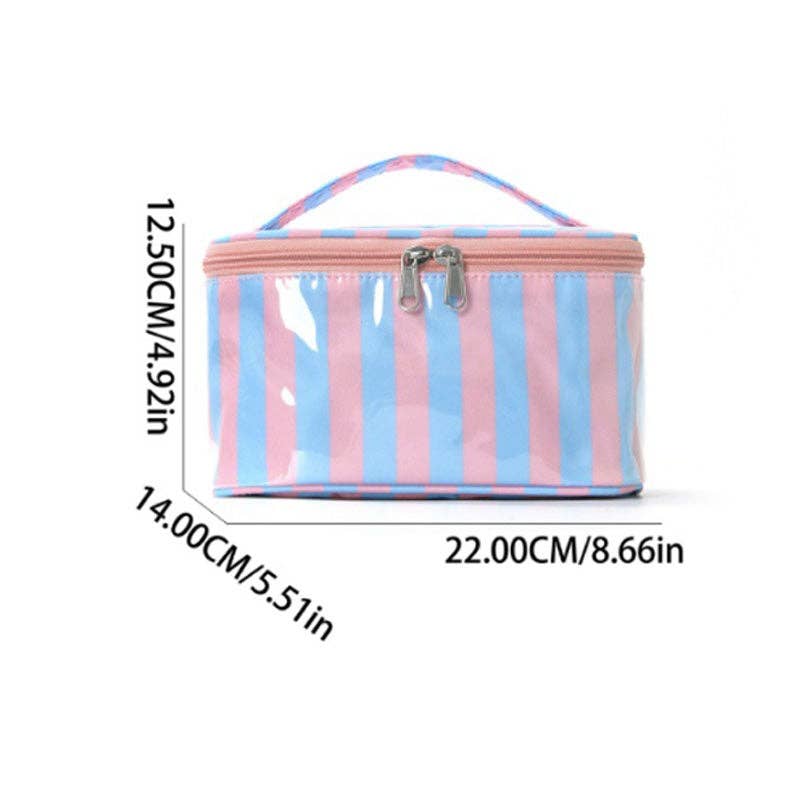 Striped Large Capacity Makeup Bag: Blue Green - Three:Twelve Boutique - Dipped Shop