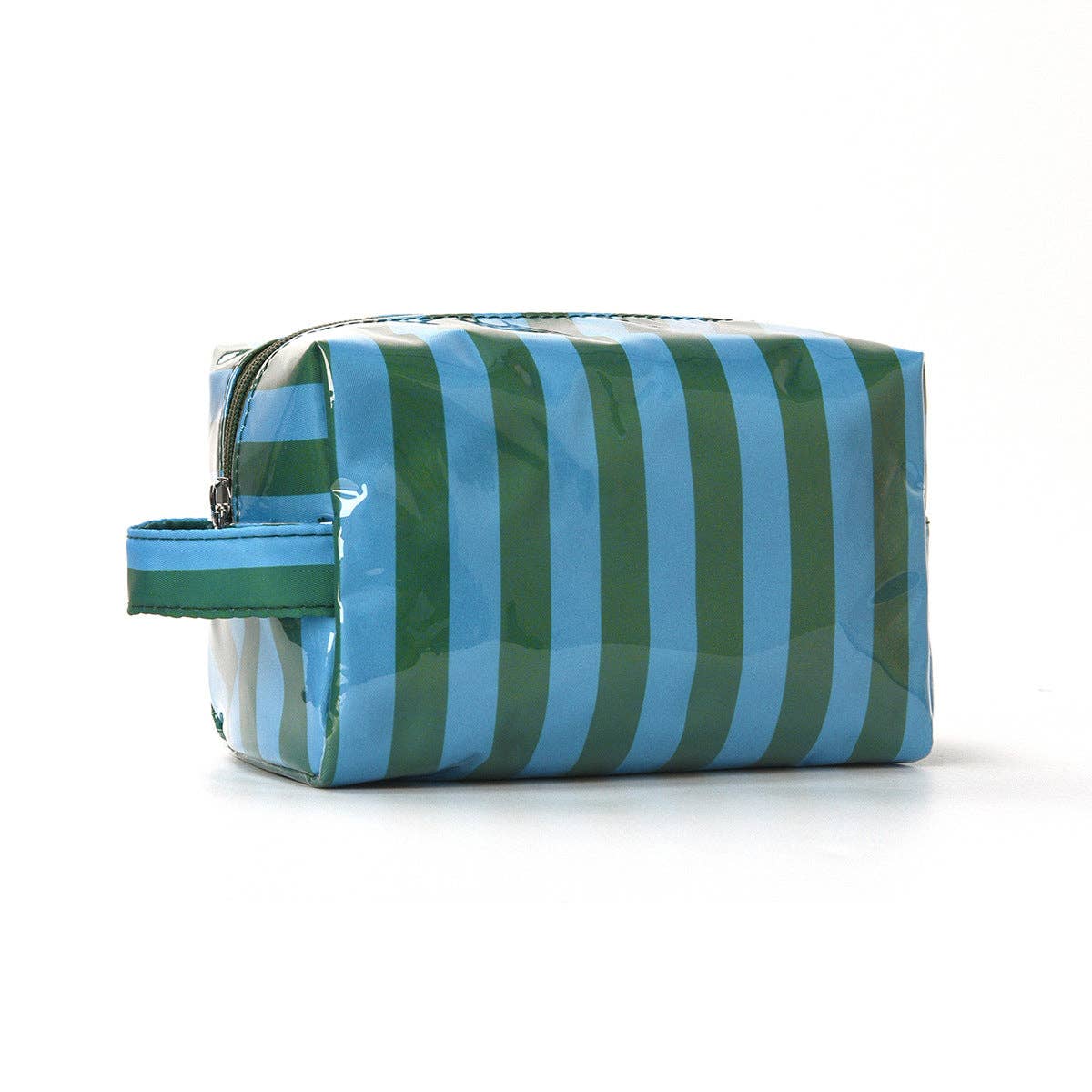 Striped PVC Cosmetic Bag : Blue Green - Three:Twelve Boutique - Dipped Shop