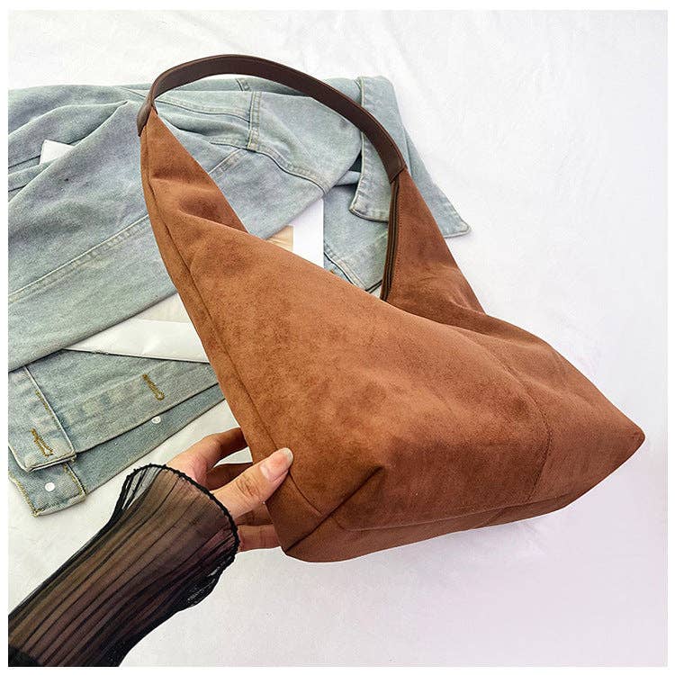 Suede Tote Commuter Underarm Bag : Coffee - Three:Twelve Boutique - Dipped Shop