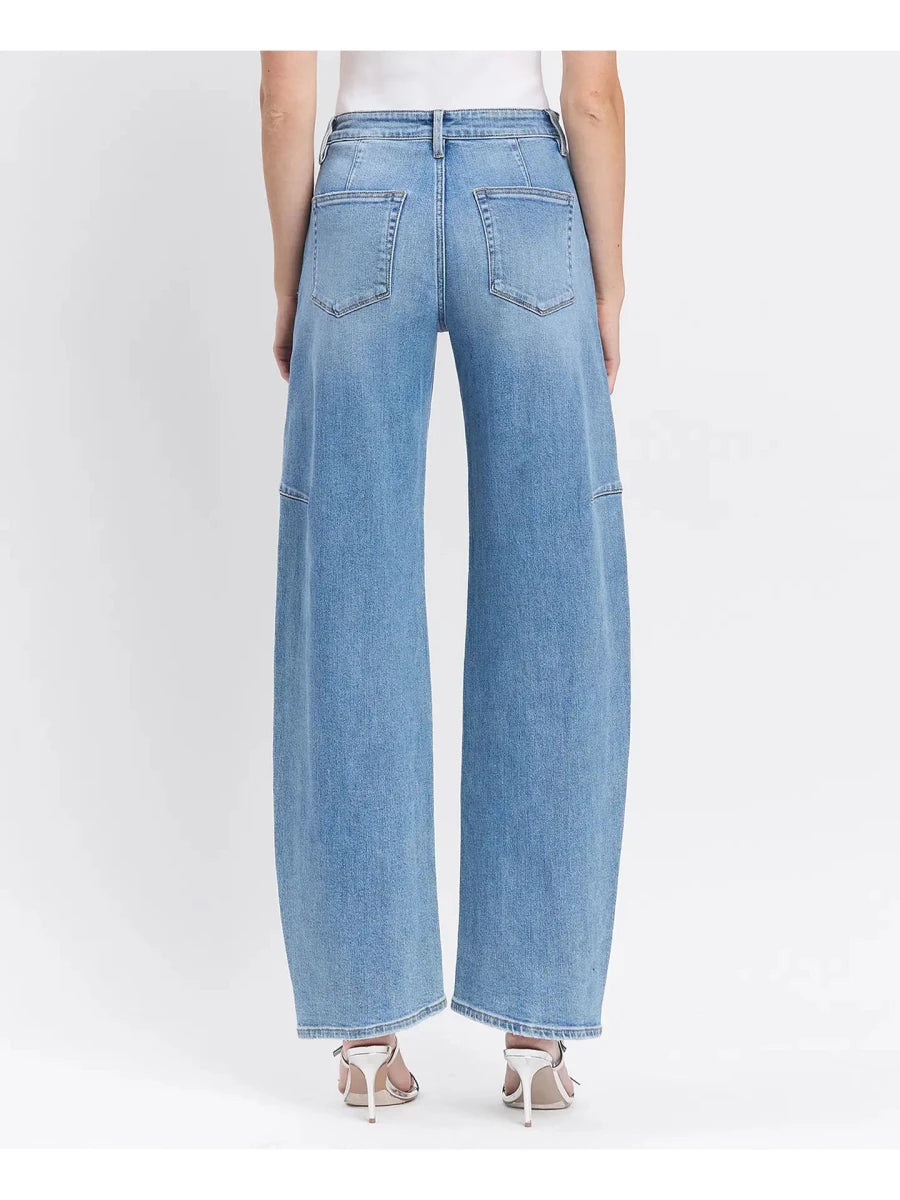 Super High Rise Wide Barrel Vervet Denim - Three:Twelve Boutique - Vervet