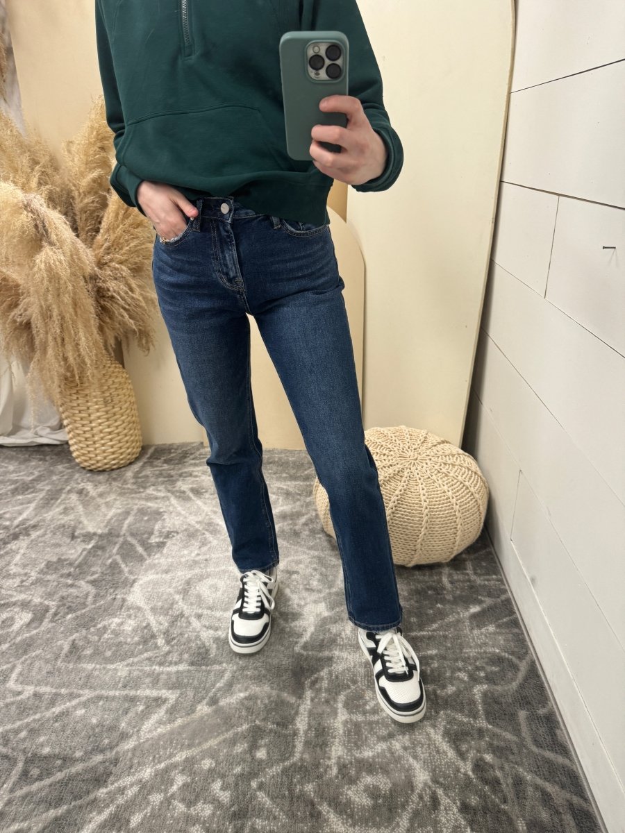 Super High Wedge Straight Leg - Three:Twelve Boutique - mica denim