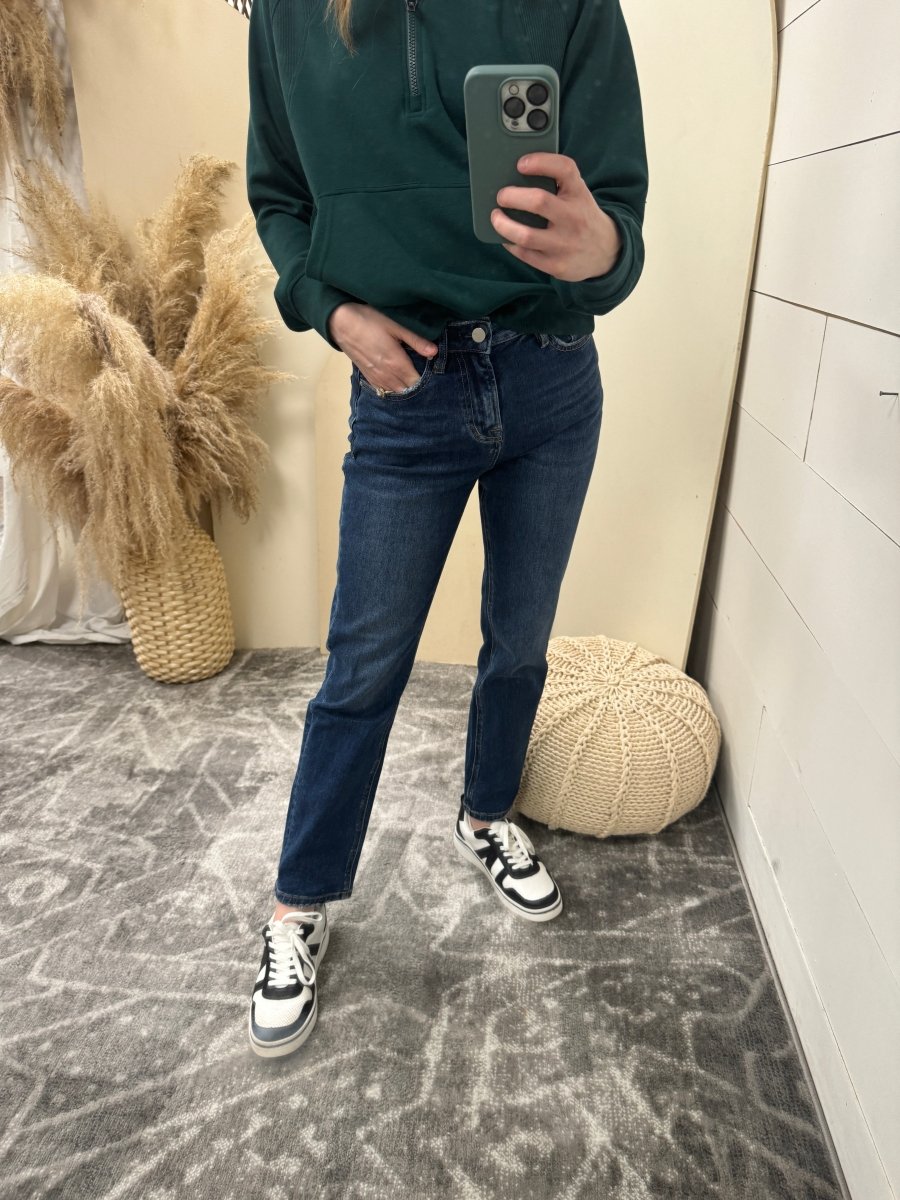 Super High Wedge Straight Leg - Three:Twelve Boutique - mica denim