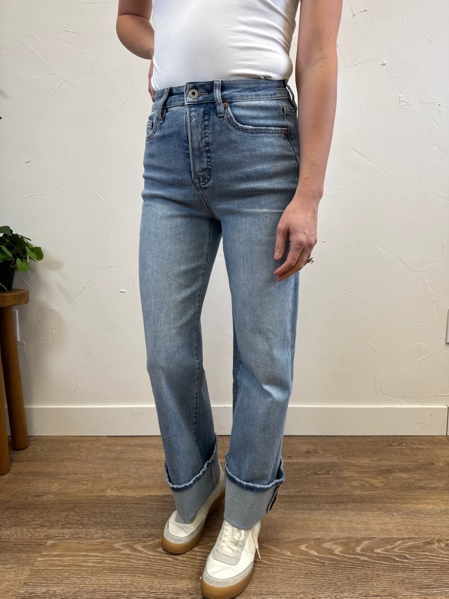 Super High Wide Leg with Cuffed Hem - Three:Twelve Boutique - MIca