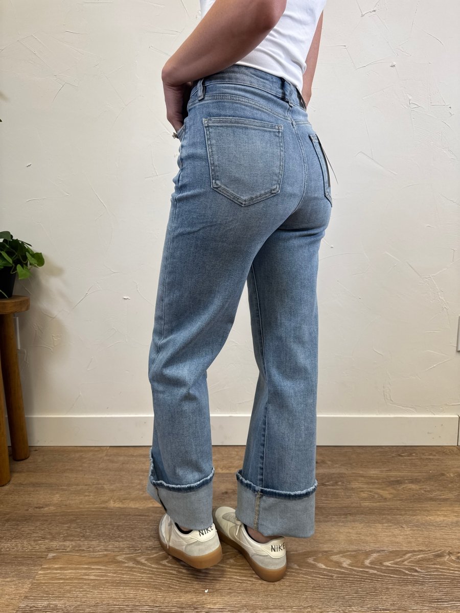 Super High Wide Leg with Cuffed Hem - Three:Twelve Boutique - MIca