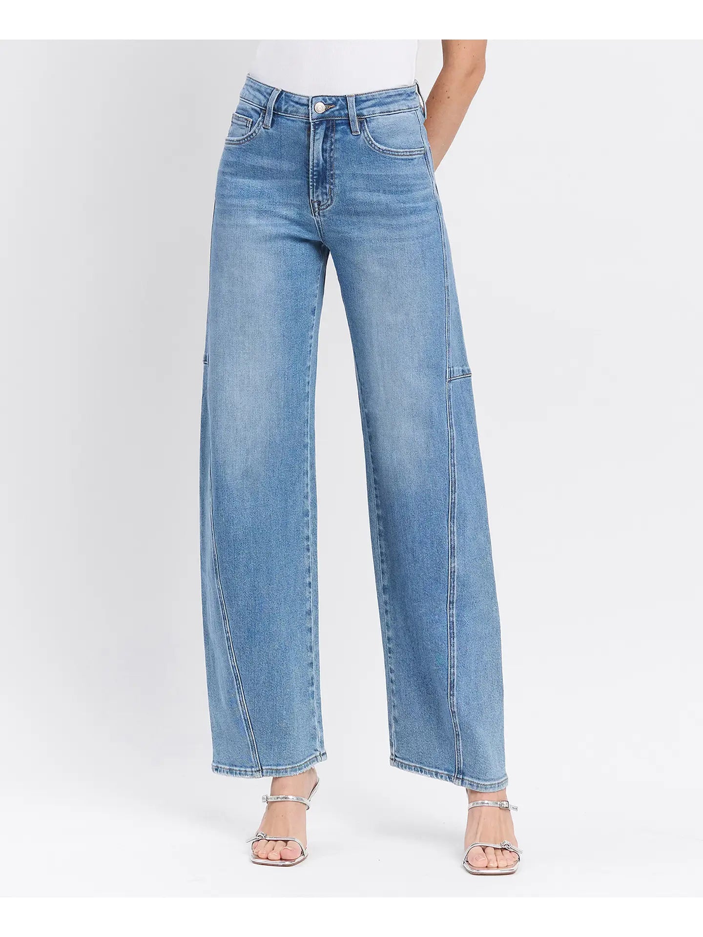 Super High Rise Wide Barrel Vervet Denim