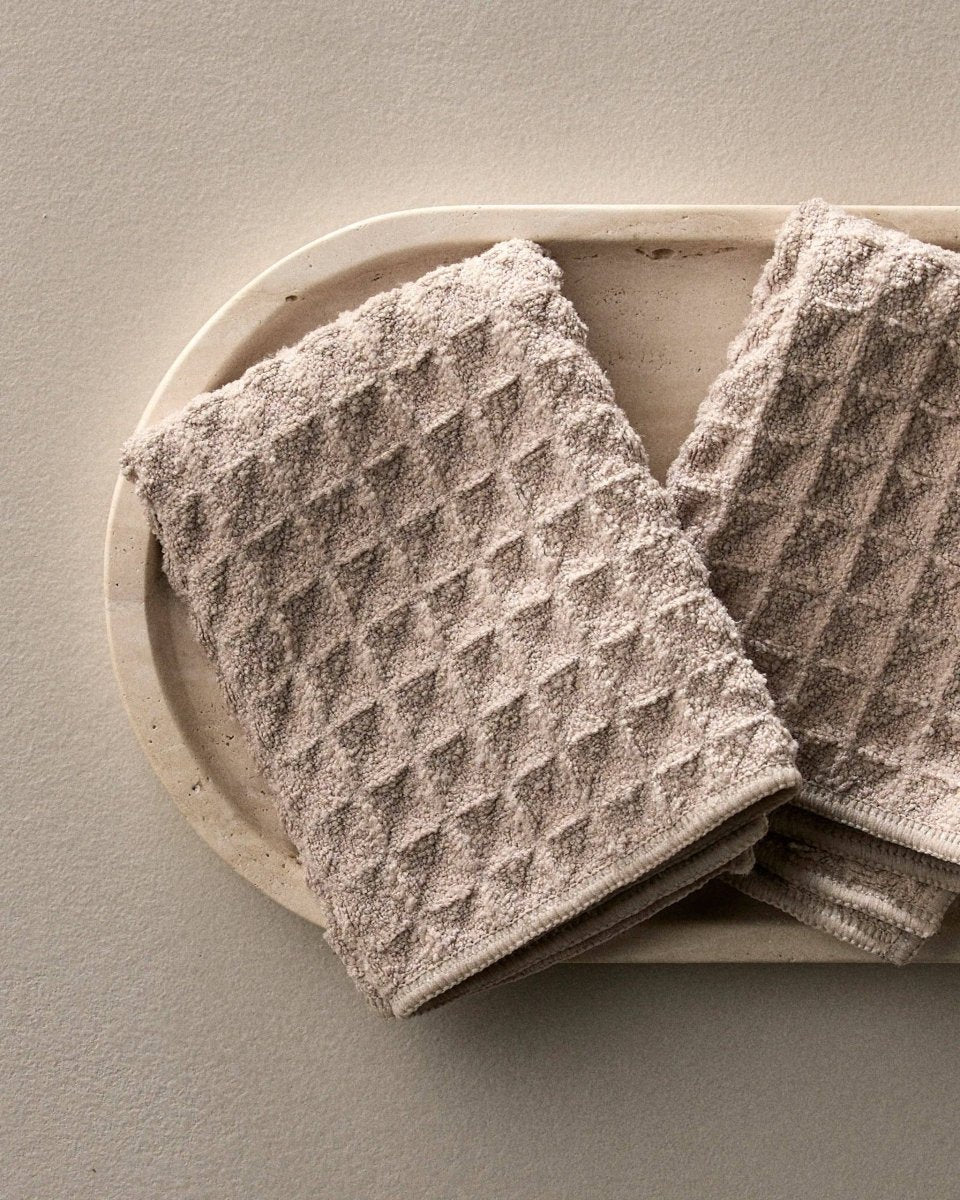 Taupe Waffle Washcloth Set - Three:Twelve Boutique - Geometry