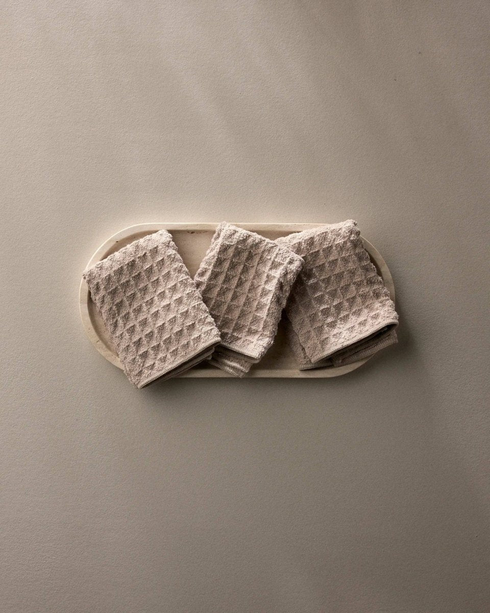 Taupe Waffle Washcloth Set - Three:Twelve Boutique - Geometry