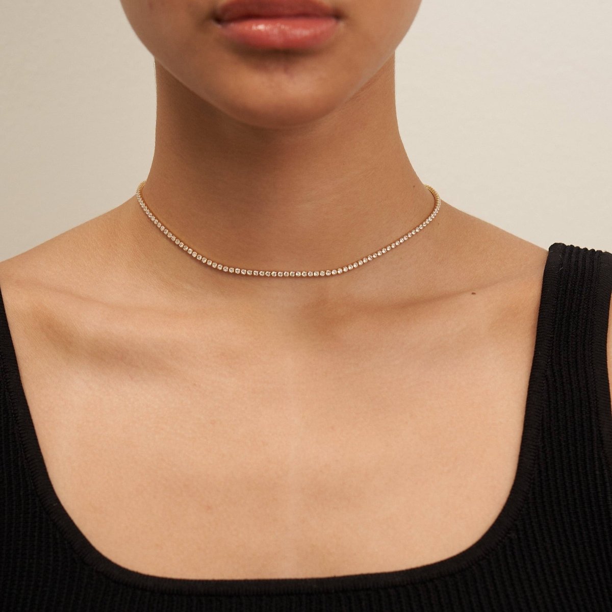 Tennis Choker Silver white diamond - Three:Twelve Boutique - Brenda Grands Waterproof Jewelry