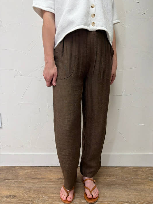 Textured High Elastic Waist Lounge Pant - Three:Twelve Boutique - Blu Pepper