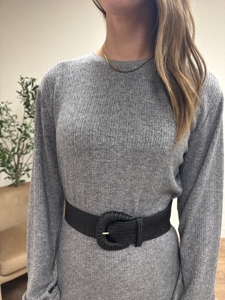 Close up of fabric and relaxed fit detail on The Arden Dress — Three:Twelve Boutique