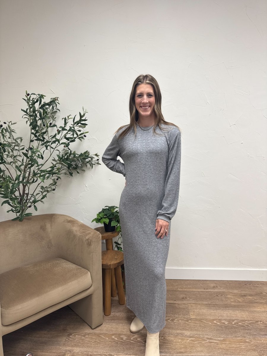 Lifestyle shot of model wearing The Arden Dress for casual everyday styling — Three:Twelve Boutique