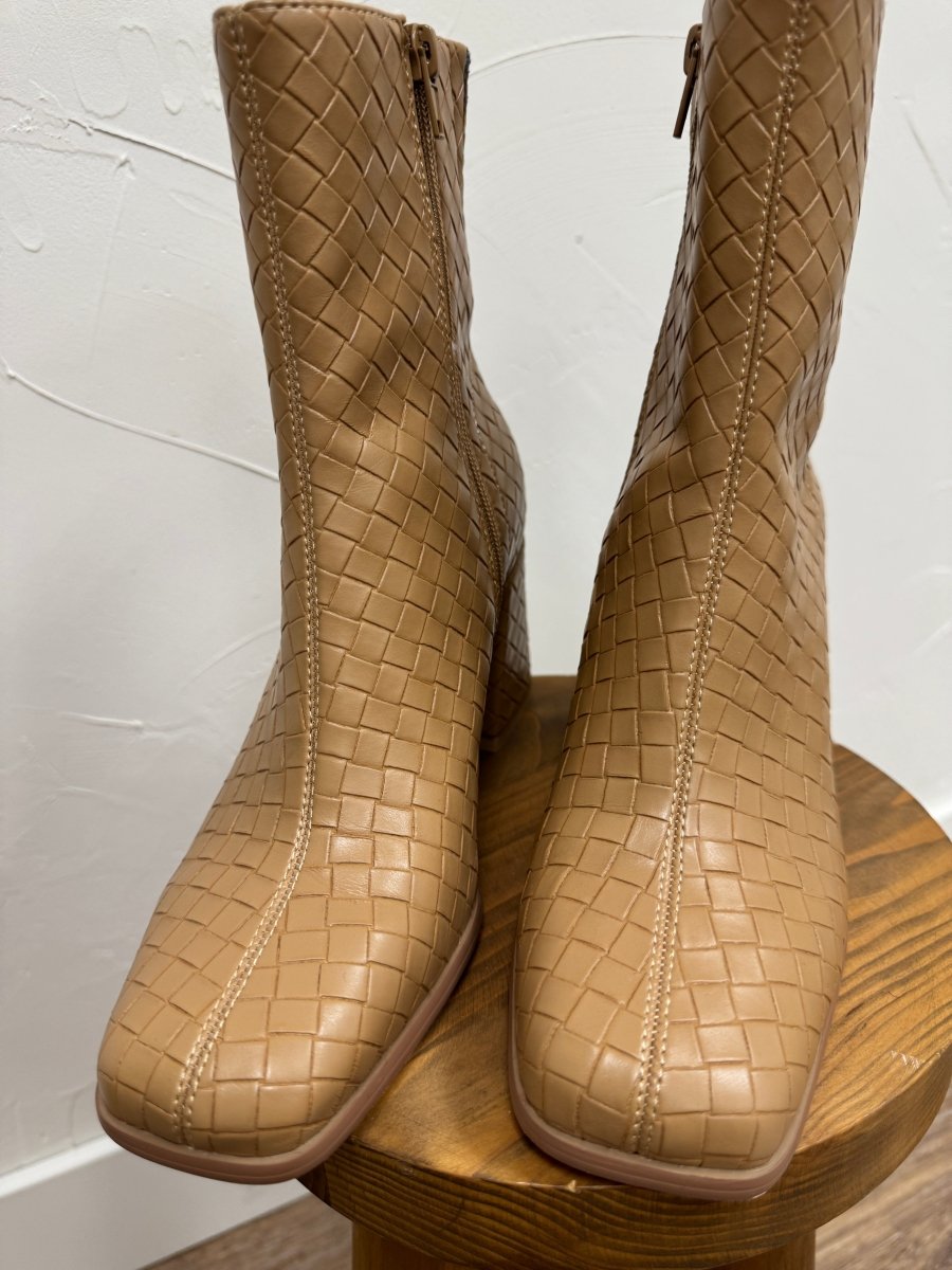 The Demi Woven Block Heel Ankle Boot - Three:Twelve Boutique - Three:Twelve