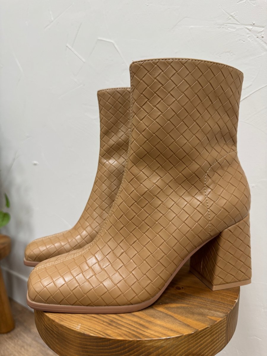 The Demi Woven Block Heel Ankle Boot - Three:Twelve Boutique - Three:Twelve