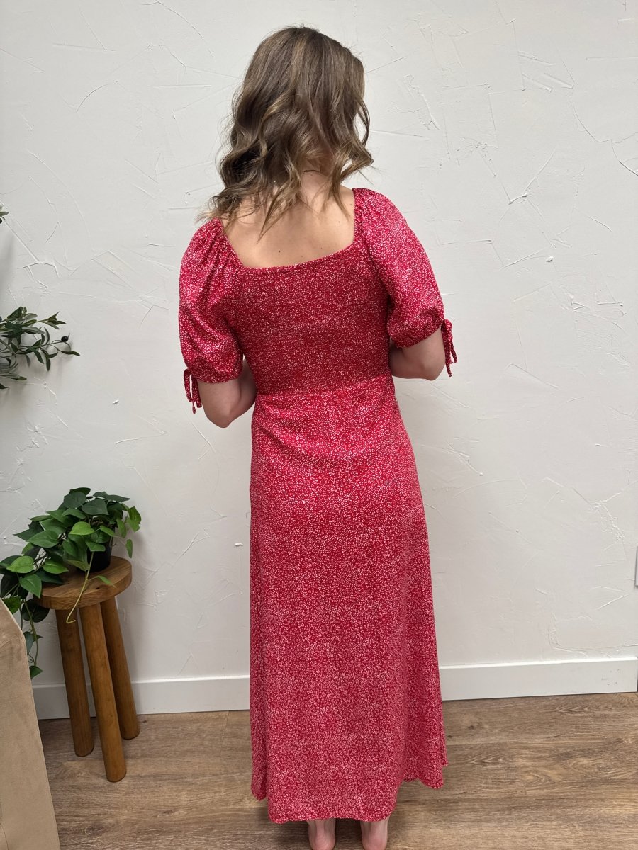 Back view of model wearing The Jamie Dress highlighting fit and shape — Three:Twelve Boutique