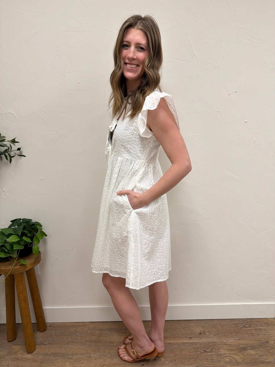 The Porter Embroidered Dress – Lightweight Embroidered Midi Dress - Three:Twelve Boutique - Mikarose
