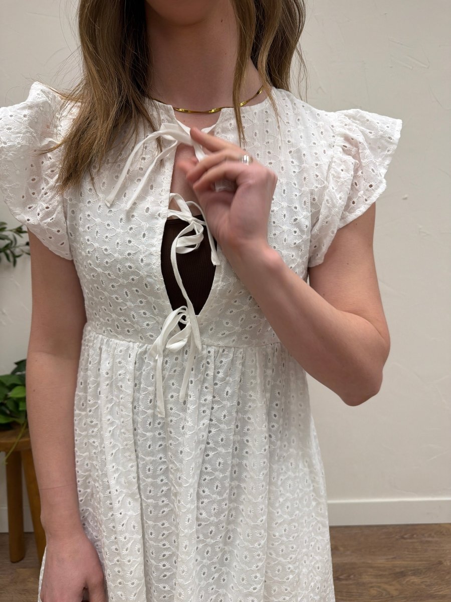 The Porter Embroidered Dress – Lightweight Embroidered Midi Dress - Three:Twelve Boutique - Mikarose
