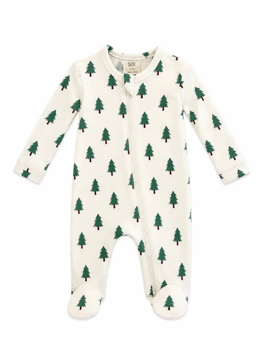 Trees / Organic Zip Footie - Three:Twelve Boutique - SIIX COLLECTION