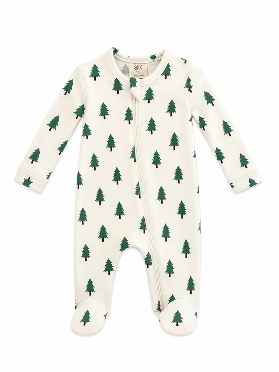 Trees / Organic Zip Footie - Three:Twelve Boutique - SIIX COLLECTION