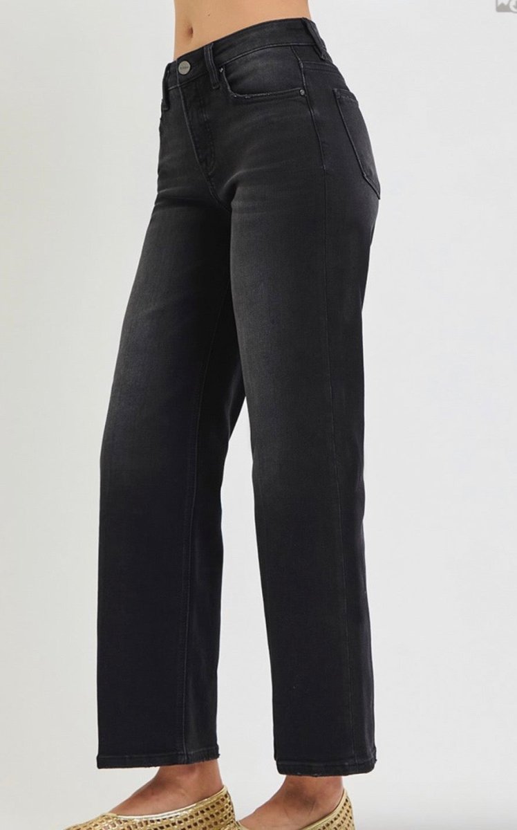 Tummy Control Straight with Crease Line Risen Jeans - Three:Twelve Boutique - Risen Denim