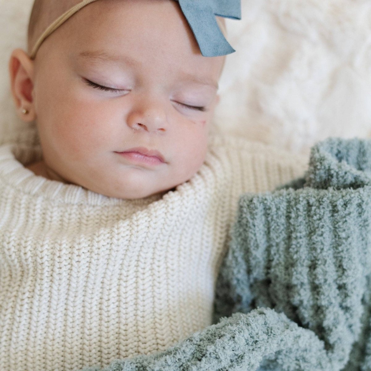 WAFFLE KNIT MINI BLANKETS: Wheat - Three:Twelve Boutique - Saranoni