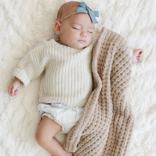 WAFFLE KNIT MINI BLANKETS: Wheat - Three:Twelve Boutique - Saranoni