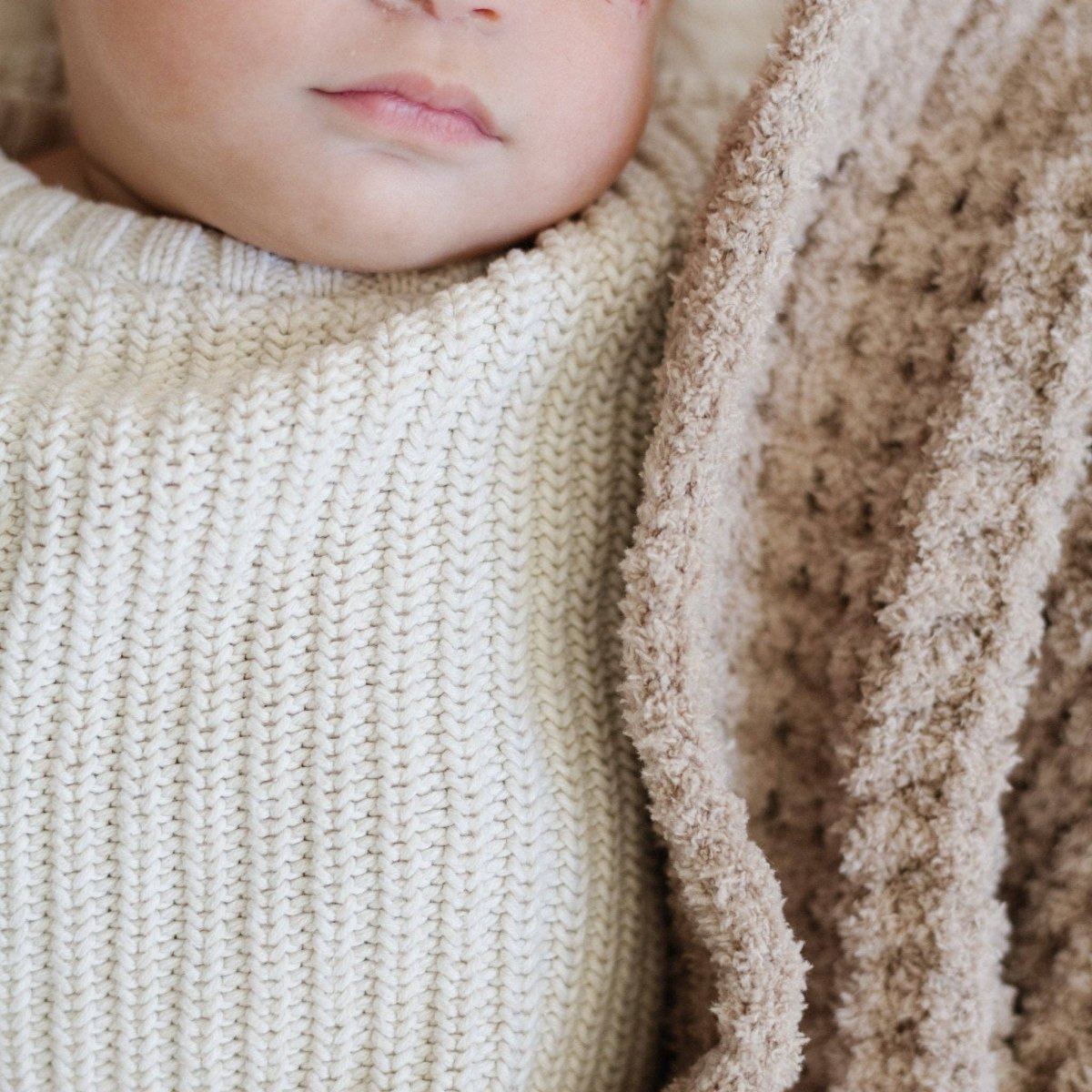 WAFFLE KNIT MINI BLANKETS: Wheat - Three:Twelve Boutique - Saranoni
