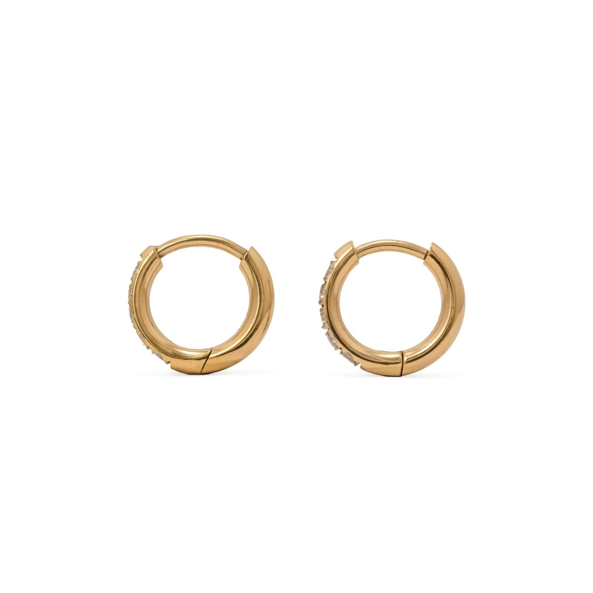 Waterproof 11mm CZ huggie hoop earrings - Three:Twelve Boutique - Brenda Grands Waterproof Jewelry