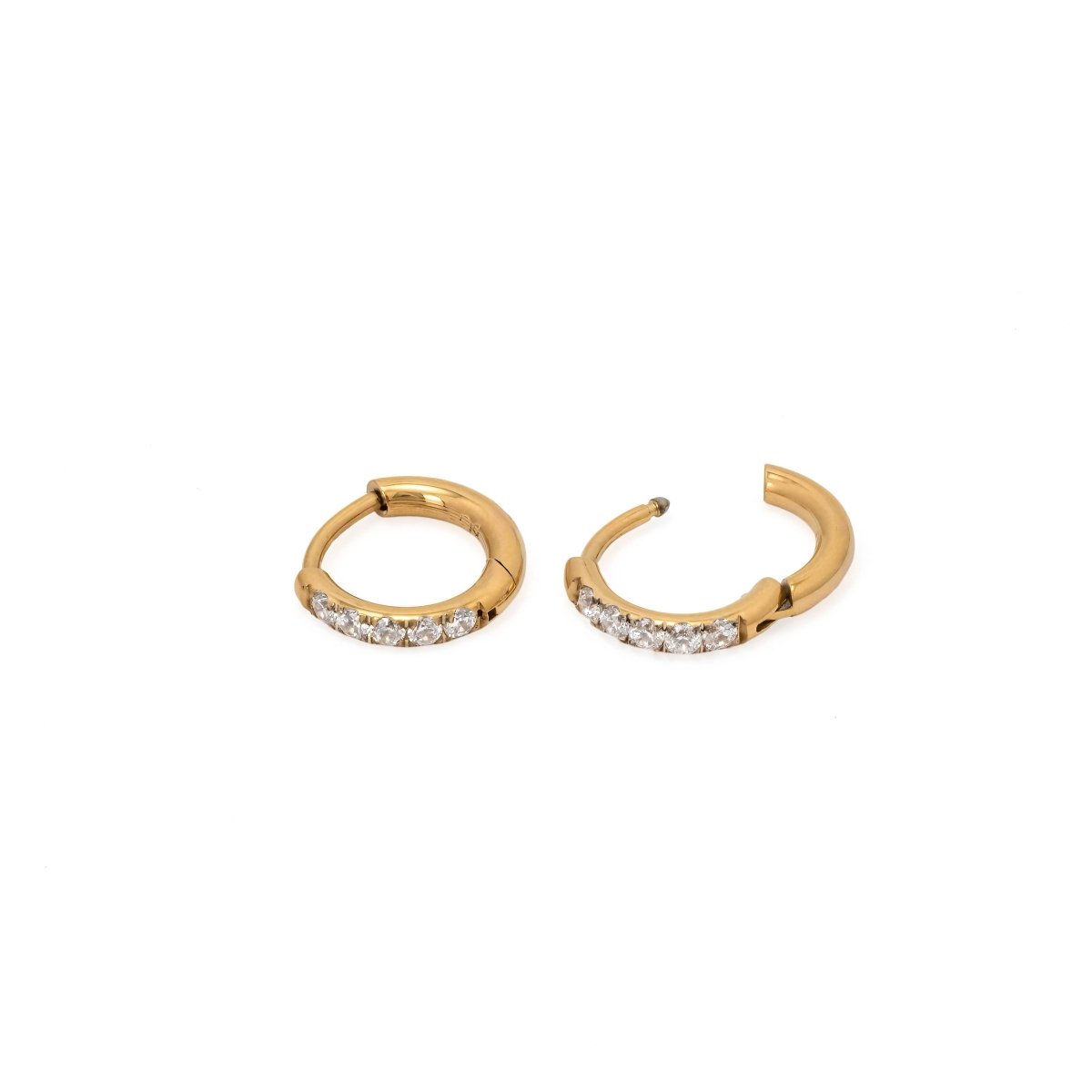 Waterproof 11mm CZ huggie hoop earrings - Three:Twelve Boutique - Brenda Grands Waterproof Jewelry