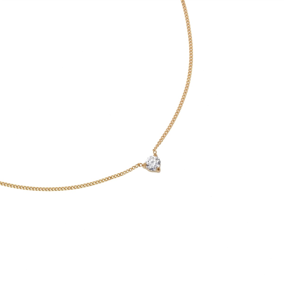 Waterproof 4mm Round Brilliant 5A CZ Solitaire Necklace - Three:Twelve Boutique - Brenda Grands Waterproof Jewelry