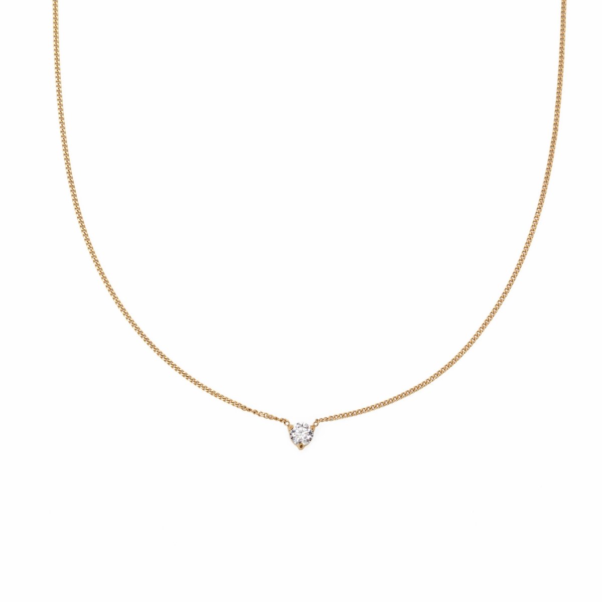 Waterproof 4mm Round Brilliant 5A CZ Solitaire Necklace - Three:Twelve Boutique - Brenda Grands Waterproof Jewelry