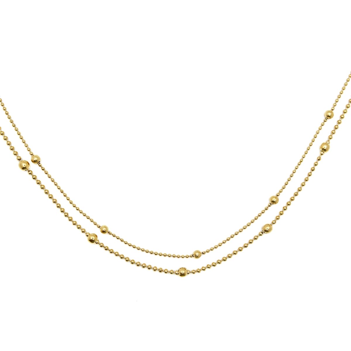 Waterproof Gold Double Beaded Chain Necklace - Three:Twelve Boutique - Brenda Grands Waterproof Jewelry
