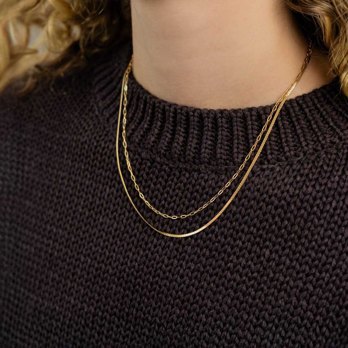 Waterproof Gold Double Layer Paperclip Necklace - Three:Twelve Boutique - Brenda Grands Waterproof Jewelry