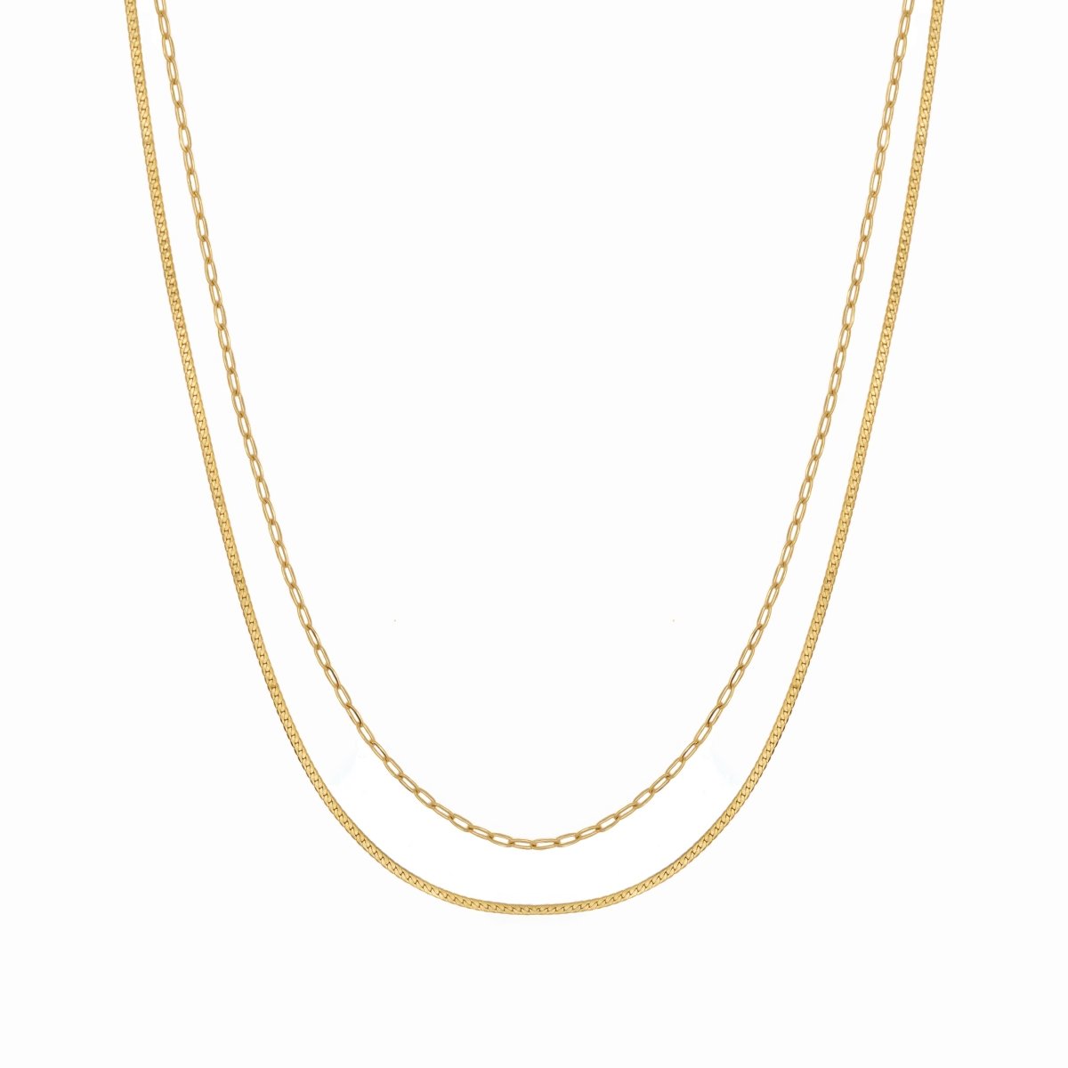 Waterproof Gold Double Layer Paperclip Necklace - Three:Twelve Boutique - Brenda Grands Waterproof Jewelry