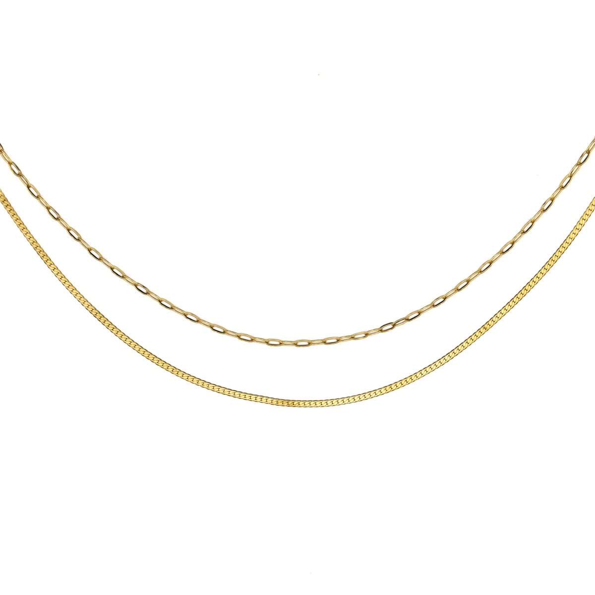 Waterproof Gold Double Layer Paperclip Necklace - Three:Twelve Boutique - Brenda Grands Waterproof Jewelry