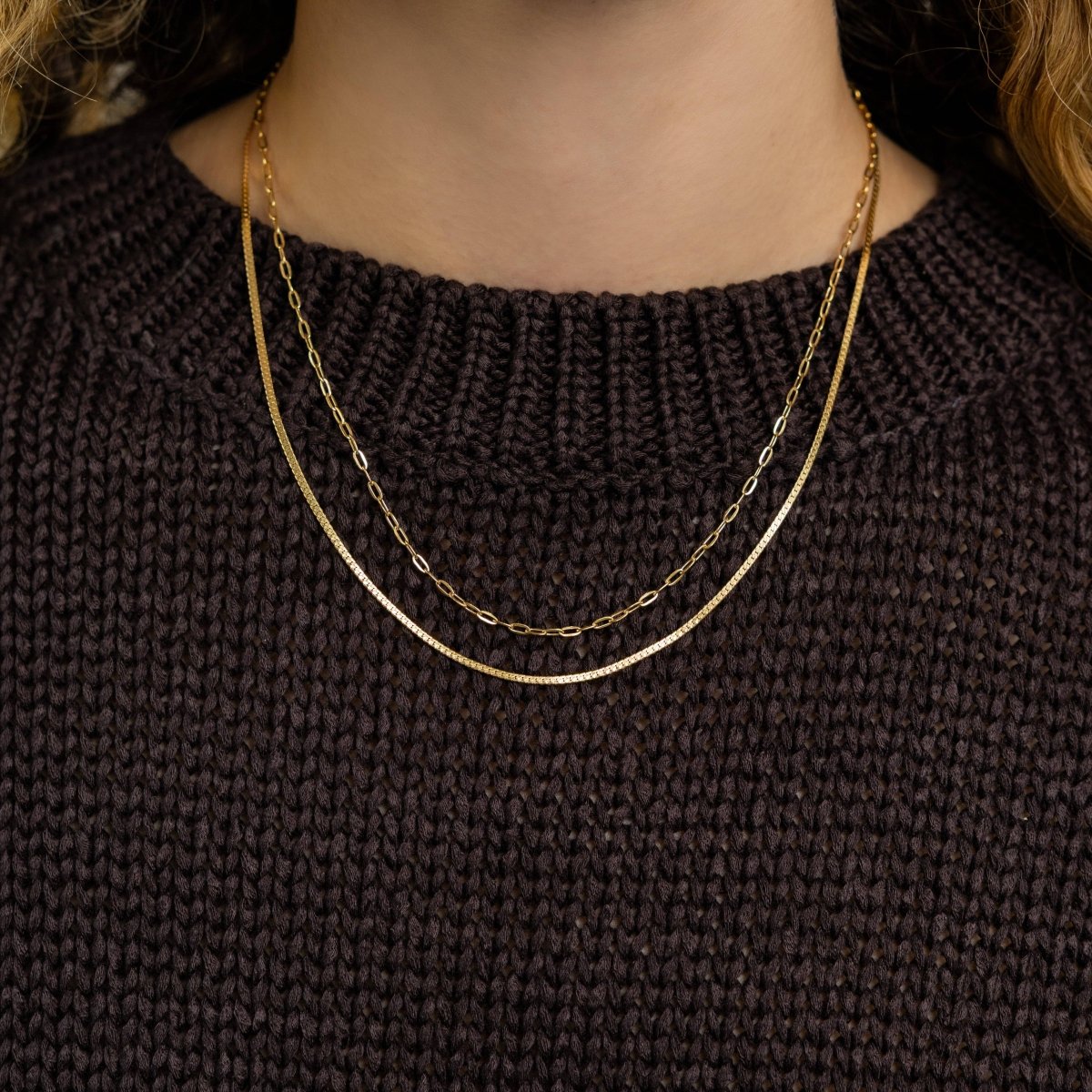 Waterproof Gold Double Layer Paperclip Necklace - Three:Twelve Boutique - Brenda Grands Waterproof Jewelry