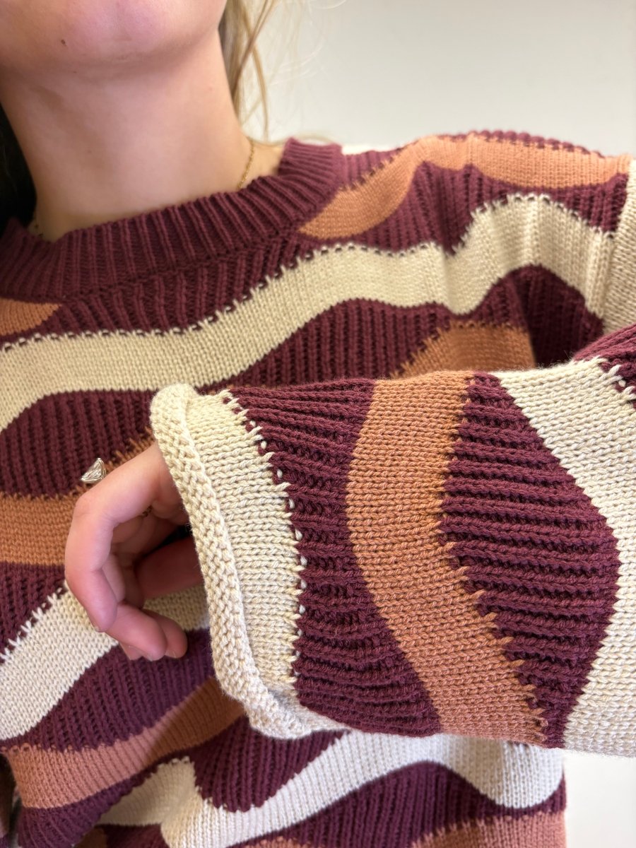 wavy stripe sweater top - Three:Twelve Boutique - she+sky