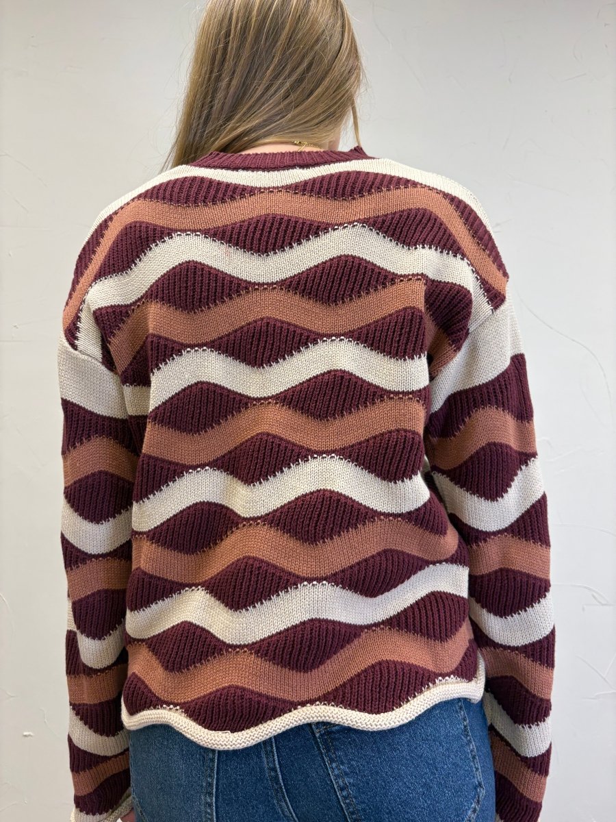 wavy stripe sweater top - Three:Twelve Boutique - she+sky