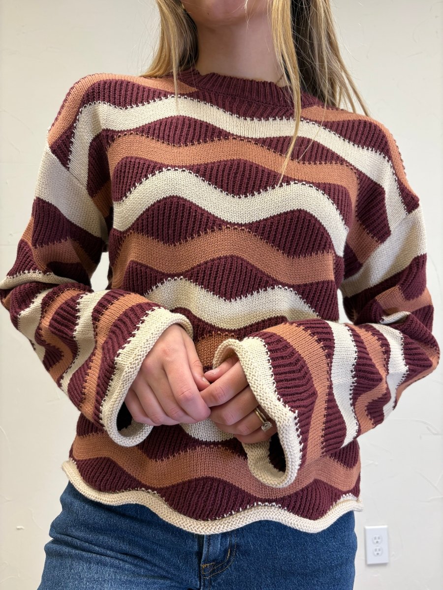 wavy stripe sweater top - Three:Twelve Boutique - she+sky