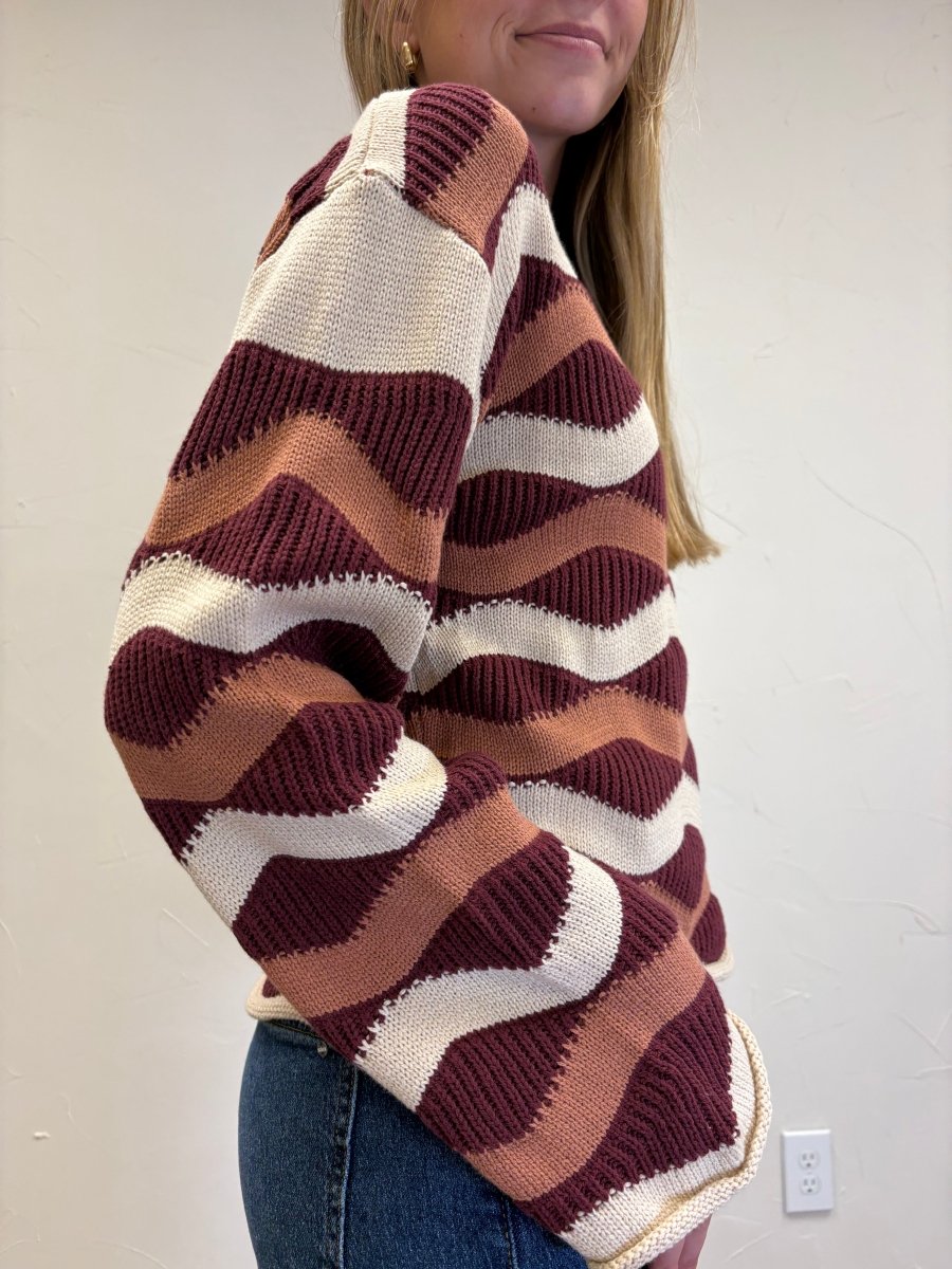 wavy stripe sweater top - Three:Twelve Boutique - she+sky