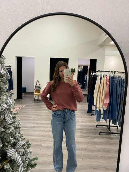 Wide Crew Neck Oversized Terry Pullover - Three:Twelve Boutique - Staccato