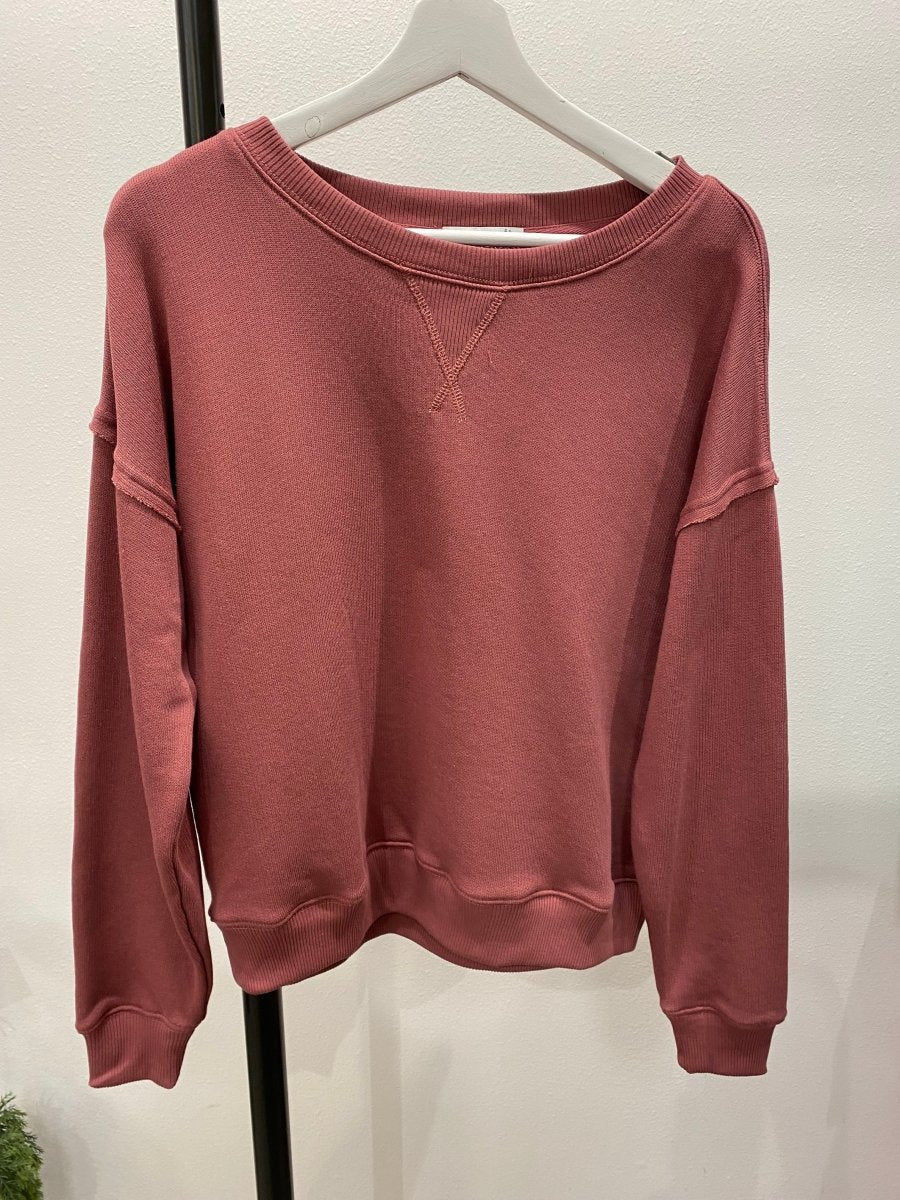 Wide Crew Neck Oversized Terry Pullover - Three:Twelve Boutique - Staccato