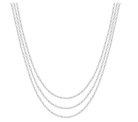 Triple Layered Thin Chain Necklace 6"-18"-Accessories - Jewelry-Three:Twelve